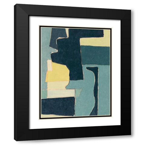 Blue Note II Black Modern Wood Framed Art Print with Double Matting by Delamater, Rob