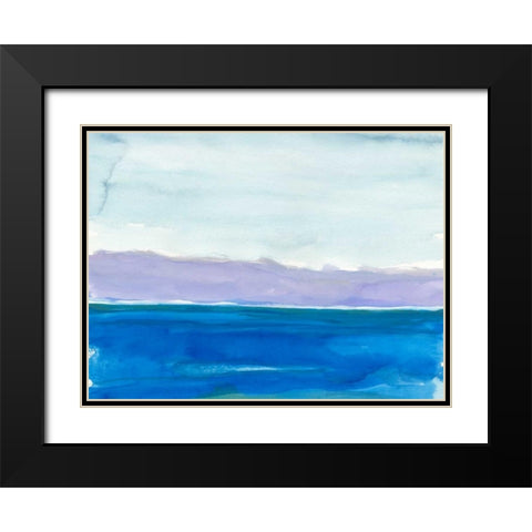 Cobalt Sea Black Modern Wood Framed Art Print with Double Matting by Delamater, Rob