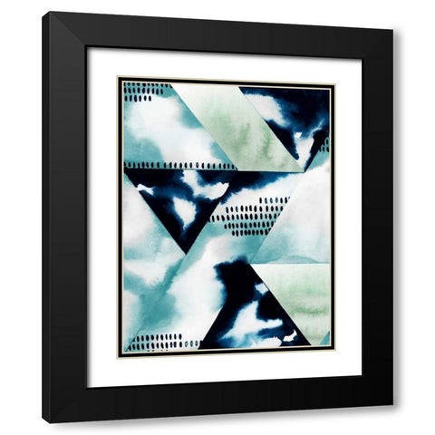Blue Billow II Black Modern Wood Framed Art Print with Double Matting by Popp, Grace