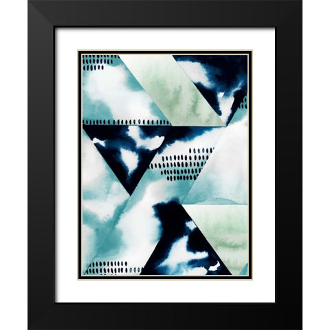 Blue Billow II Black Modern Wood Framed Art Print with Double Matting by Popp, Grace