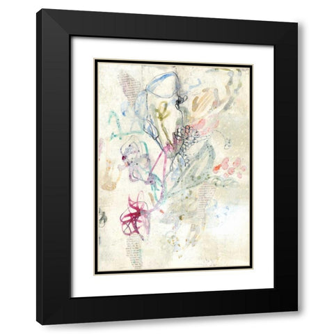 Whimsy Bouquet II Black Modern Wood Framed Art Print with Double Matting by Goldberger, Jennifer