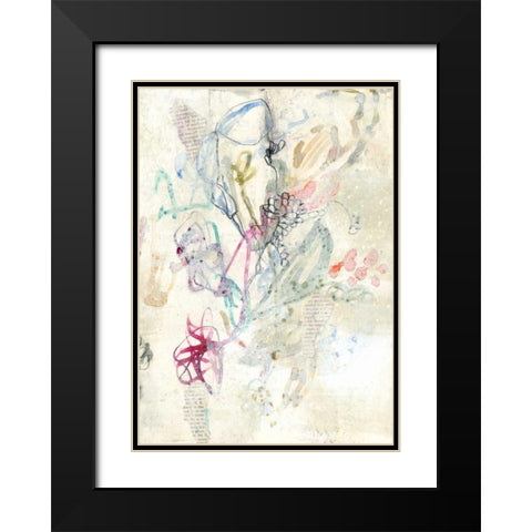 Whimsy Bouquet II Black Modern Wood Framed Art Print with Double Matting by Goldberger, Jennifer