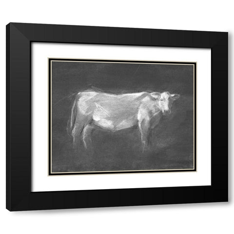 Charcoal Bovine Study I Black Modern Wood Framed Art Print with Double Matting by Harper, Ethan