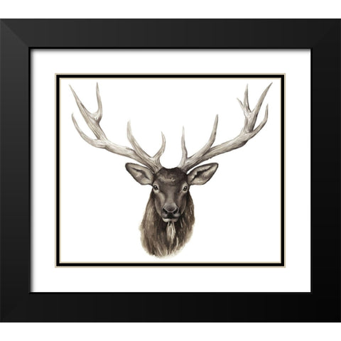 Custom Single Elk Black Modern Wood Framed Art Print with Double Matting by Popp, Grace