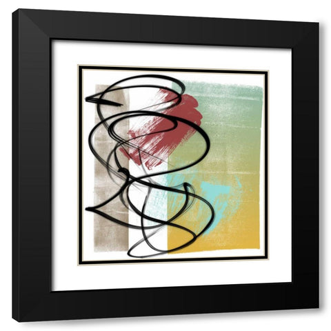 The Rhythm I Black Modern Wood Framed Art Print with Double Matting by Saunders, Alonzo