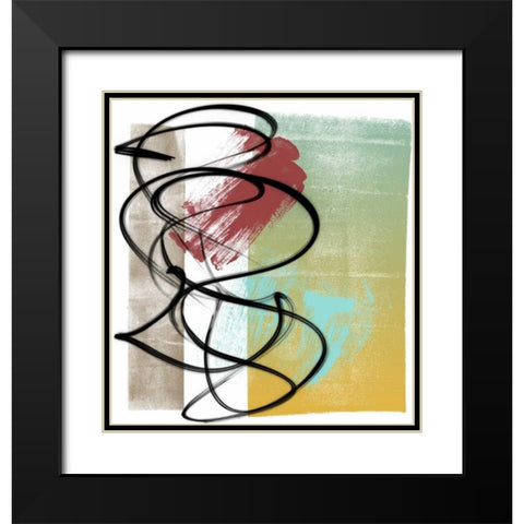 The Rhythm I Black Modern Wood Framed Art Print with Double Matting by Saunders, Alonzo