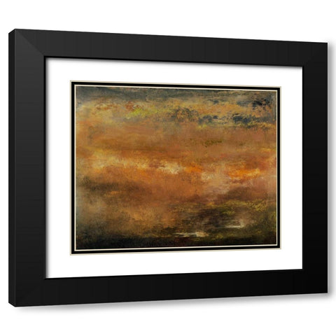 Seasons II Black Modern Wood Framed Art Print with Double Matting by Gordon, Sharon