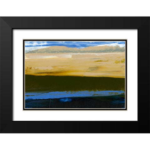 Deconstructed View in Blue II Black Modern Wood Framed Art Print with Double Matting by Gordon, Sharon