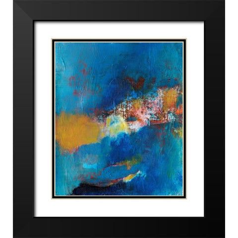 Rhapsody in Blue I Black Modern Wood Framed Art Print with Double Matting by Fuchs, Jodi