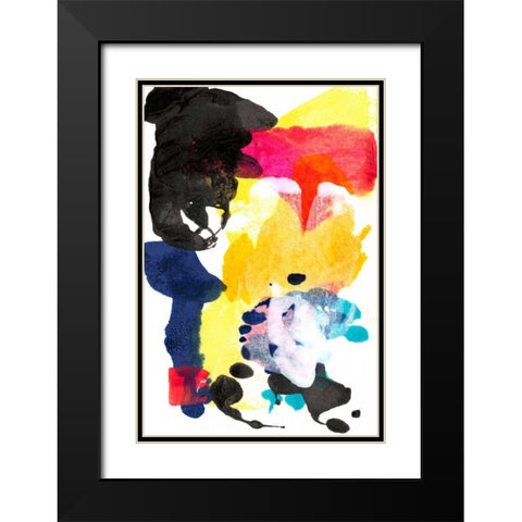 Paint Bloom I Black Modern Wood Framed Art Print with Double Matting by Fuchs, Jodi