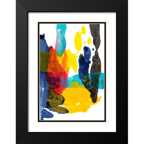 Paint Bloom III Black Modern Wood Framed Art Print with Double Matting by Fuchs, Jodi