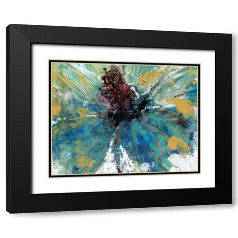Blue Splash I Black Modern Wood Framed Art Print with Double Matting by OToole, Tim