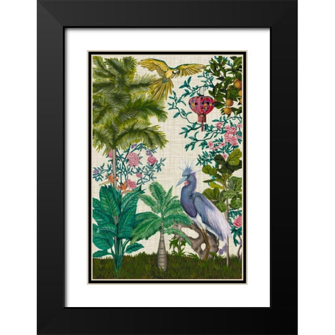 Paradis Chinoiserie I Black Modern Wood Framed Art Print with Double Matting by McCavitt, Naomi