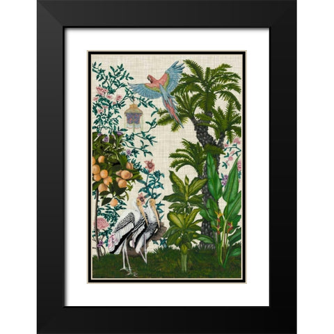 Paradis Chinoiserie II Black Modern Wood Framed Art Print with Double Matting by McCavitt, Naomi
