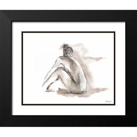 Gestural Figure Study I Black Modern Wood Framed Art Print with Double Matting by Harper, Ethan