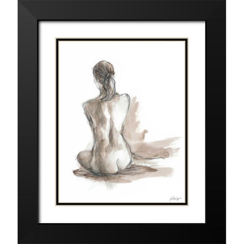 Gestural Figure Study IV Black Modern Wood Framed Art Print with Double Matting by Harper, Ethan