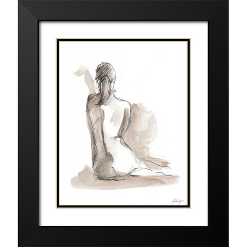 Gestural Figure Study V Black Modern Wood Framed Art Print with Double Matting by Harper, Ethan