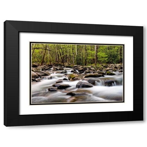 Rocky Flow Black Modern Wood Framed Art Print with Double Matting by Head, Danny