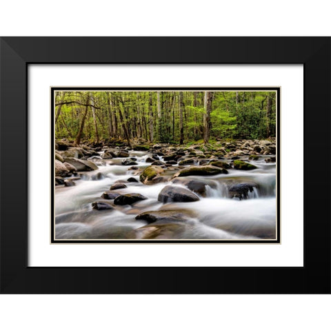 Rocky Flow Black Modern Wood Framed Art Print with Double Matting by Head, Danny