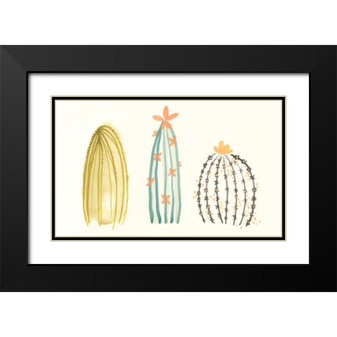 Funky Succulents II Black Modern Wood Framed Art Print with Double Matting by Vess, June Erica