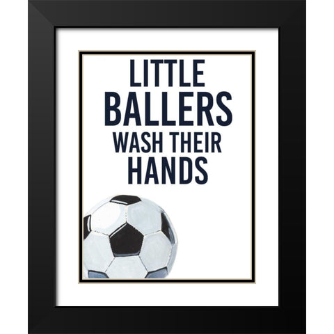 Little Ballers II Black Modern Wood Framed Art Print with Double Matting by Studio W