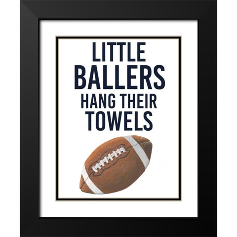 Little Ballers III Black Modern Wood Framed Art Print with Double Matting by Studio W