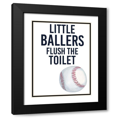 Little Ballers IV Black Modern Wood Framed Art Print with Double Matting by Studio W