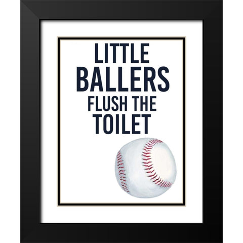 Little Ballers IV Black Modern Wood Framed Art Print with Double Matting by Studio W