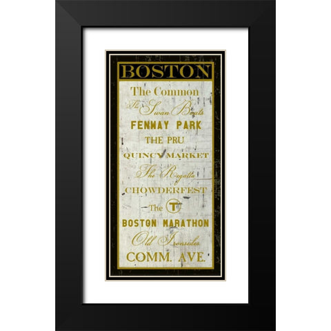 City Words I Black Modern Wood Framed Art Print with Double Matting by Montillio, Louise