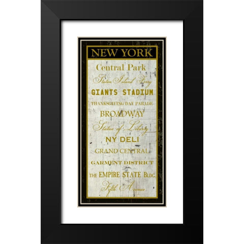 City Words II Black Modern Wood Framed Art Print with Double Matting by Montillio, Louise