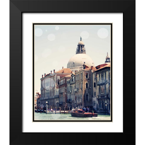 Venice Bokeh V Black Modern Wood Framed Art Print with Double Matting by Coomes, Sylvia