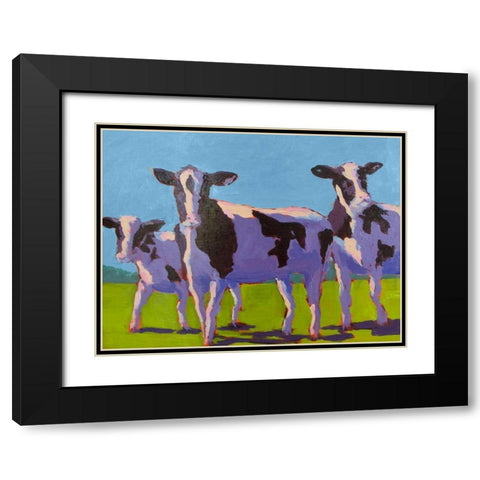 Cow Pals IV Black Modern Wood Framed Art Print with Double Matting by Young, Carol