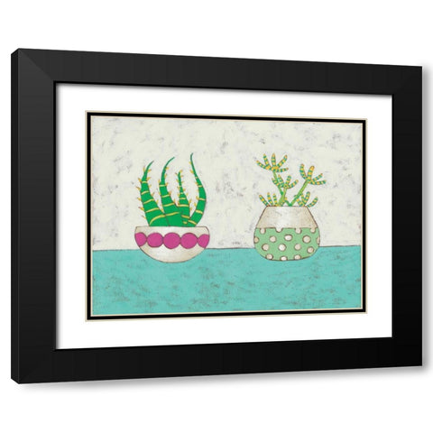 Succulent Duo I Black Modern Wood Framed Art Print with Double Matting by Zarris, Chariklia