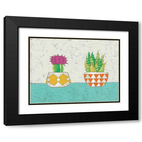 Succulent Duo II Black Modern Wood Framed Art Print with Double Matting by Zarris, Chariklia