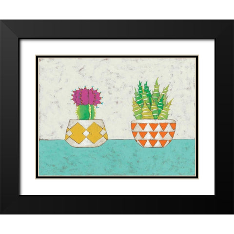 Succulent Duo II Black Modern Wood Framed Art Print with Double Matting by Zarris, Chariklia