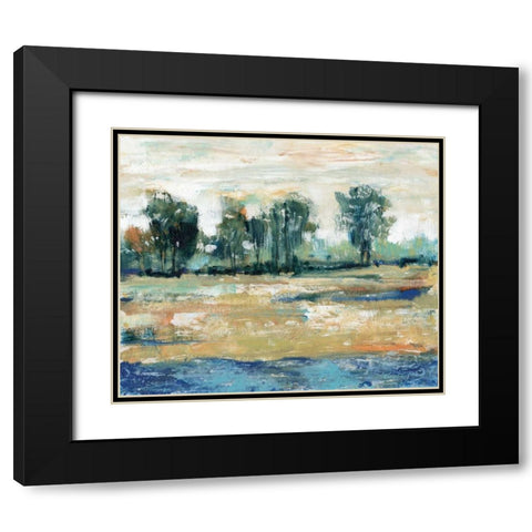 Blue Shade I Black Modern Wood Framed Art Print with Double Matting by OToole, Tim