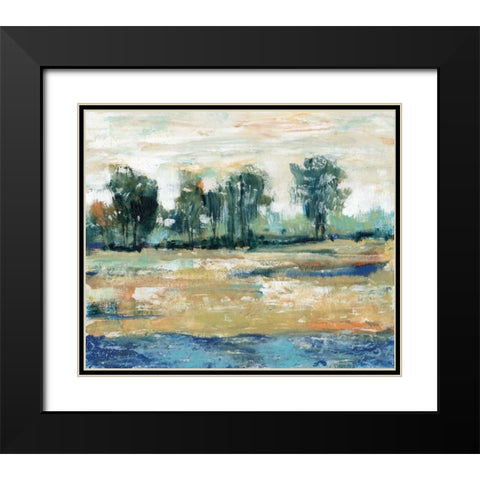 Blue Shade I Black Modern Wood Framed Art Print with Double Matting by OToole, Tim