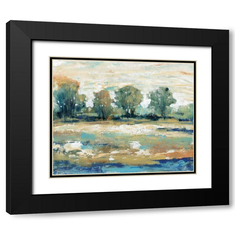 Blue Shade II Black Modern Wood Framed Art Print with Double Matting by OToole, Tim