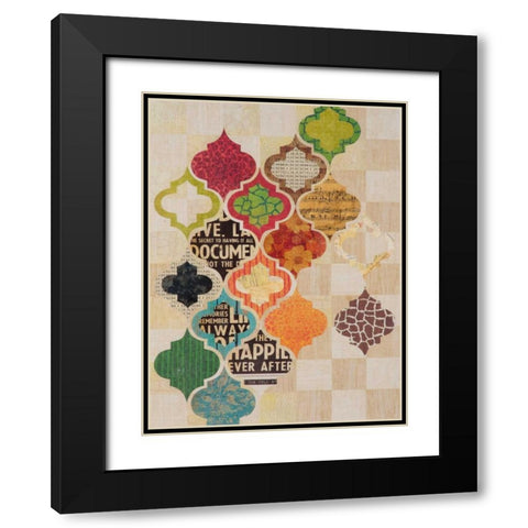 Moroccan Mod II Black Modern Wood Framed Art Print with Double Matting by Perkins, Greg