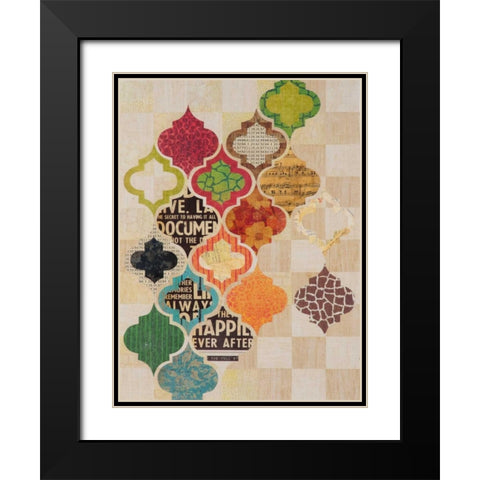 Moroccan Mod II Black Modern Wood Framed Art Print with Double Matting by Perkins, Greg