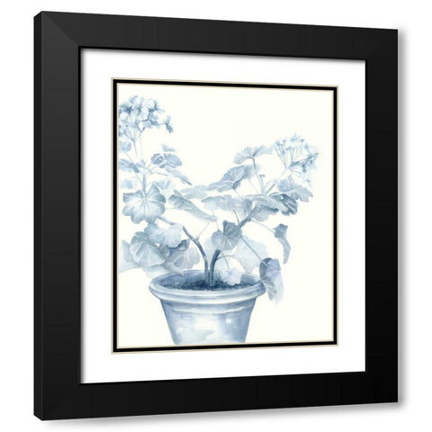 Blue Geranium I Black Modern Wood Framed Art Print with Double Matting by Meagher, Megan