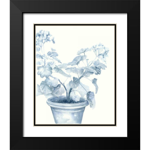 Blue Geranium I Black Modern Wood Framed Art Print with Double Matting by Meagher, Megan