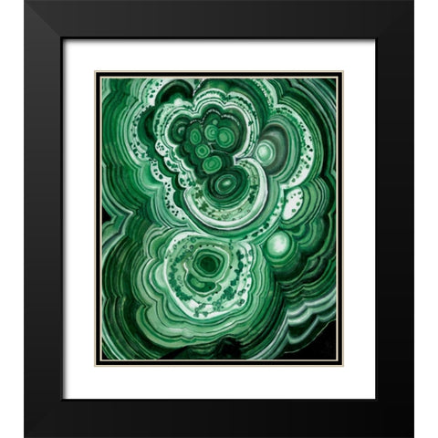 Malachite II Black Modern Wood Framed Art Print with Double Matting by McCavitt, Naomi