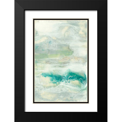 Serene Seafoam I Black Modern Wood Framed Art Print with Double Matting by Goldberger, Jennifer