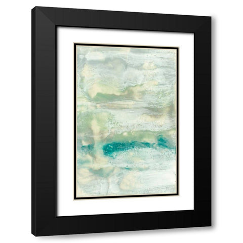 Serene Seafoam II Black Modern Wood Framed Art Print with Double Matting by Goldberger, Jennifer