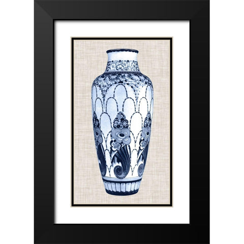 Blue And White Vase I Black Modern Wood Framed Art Print with Double Matting by Unknown