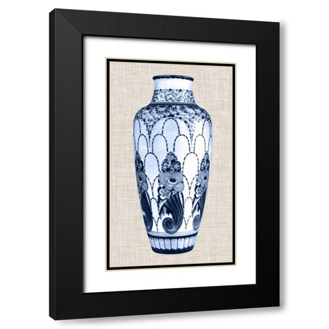 Blue and White Vase I Black Modern Wood Framed Art Print with Double Matting by Unknown