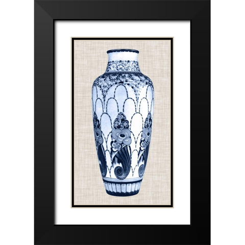 Blue and White Vase I Black Modern Wood Framed Art Print with Double Matting by Unknown