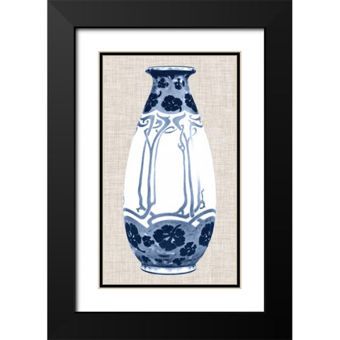 Blue and White Vase II Black Modern Wood Framed Art Print with Double Matting by Unknown