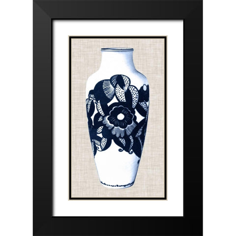 Blue and White Vase III Black Modern Wood Framed Art Print with Double Matting by Unknown